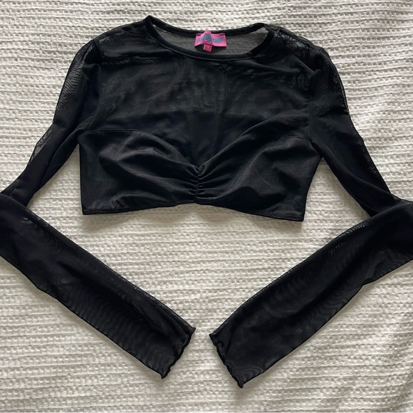 Edikted Long Sleeve Mesh Top - Picture 1 of 3